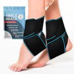 Dr. Arthritis Essentials Ankle Brace Support for Women & Men, Stabilizing Wrap for Sprains, Tendonitis, Achilles Injuries, Running, Basketball & More, Fits Left & Right Foot (Blue - 2 Pair)