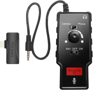 Nicama V2 Microphone Preamp for iPhone iPad DSLR Camera, XLR Female to 3.5mm TRS, TRRS Adapter with Phantom Power for Shotgun or Condenser Rode Sennheiser Microphones