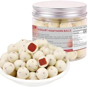 BAYUEDEGUA-Yogurt hawthorn balls 300g/10.58oz Yogurt coating+Hawthorn filling,Sweet and Sour appetizing snacks,Casual office snacks.