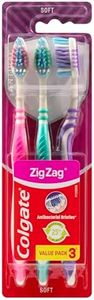 Colgate Zig Zag Manual Toothbrush, Value 3 Pack, Soft Bristles, Interdental Reach