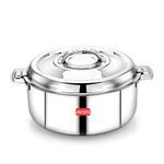 AVIAS Avistar Double Wall Insulated Stainless Steel Large Big Size Casserole 10000ml, Hot Pot for Rice Gravy Curry, Chapati Box, Hot Boxes for Kitchen with Lid, Twist Lock Casserole, 10L