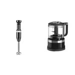 KitchenAid Variable Speed Corded Hand Blender (KHBV53OB) + KitchenAid KFC3516OB 3.5 Cup Mini Food Processor