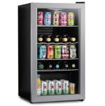 Subcold Super85 LED - Under-Counter Fridge | 85L Beer, Wine & Drinks Fridge | LED Light + Lock and Key | Energy Efficient (Silver, 85L)
