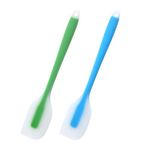 2pcs Silicone Spatula Baking Spatula Large Seamless Scraper Heat Resistant Silicone Kitchen Utensils Non-Stick Baking Tools for Cooking, Baking and Mixing (Blue, Green)