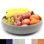 Dehaus® Large Stylish Bamboo Fruit Bowl - 30cm, Grey - Wooden Salad Serving Bowl - Fruit Basket for Kitchen or Bread Basket - Table Centrepiece Decoration - Home & Kitchen Tableware Accessories