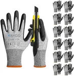 Cut Resistant Gloves, MicroFoam Nitrile Coated, ANSI Cut level A3,Superior Grip Performance,Safety Work Gloves for Men and Women, Ideal for General Duty Work, KG21NB, 12 Pairs,XXL