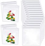 Pill Pouch Bags Zippered Pill Pouch Reusable Pill Baggies Clear Plastic Pill Bags Self Sealing Travel Medicine Organizer Storage with Slide Lock for Cod Liver Oil, Pills and Small Items (12 Pieces)