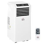 HOMCOM 4-In-1 Mobile Air Conditioner W/Remote Control Cooling Dehumidifying Ventilating White - 10000BTU