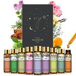 PHATOIL Top 9 Essential Oil Set for Diffuser, Aromatherapy and Candle Making, Pure Premium Grade Aromatherapy Oils Gift Set, Essential Oils for Skin and Hair, 10ml