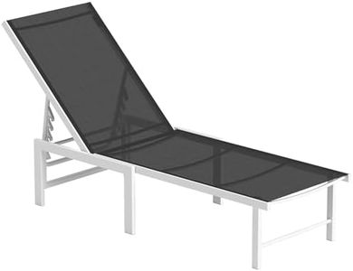 Outsunny Outdoor Lounge Chair, 5-Level Adjustable Outdoor Chaise Lounge Chair, Breathable Mesh Patio Sun Tanning Chair with Steel Frame for Backyard, Beach, Poolside, Grey