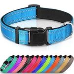 Joytale Dog Collar, Reflective Padded Neoprene Pet Collar, Adjustable Nylon Collars for Small Dogs, S, Skyblue