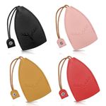 WisePoint Cute Key Fob Case 4PCS, PU Leather Car Key Case Portable Key Pouch for Car Keys, Personalized Pull Out Key Bag (antler*4)