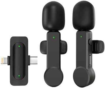 TXTUNE 2 Pack Mini Wireless Lavalier Microphone for iPhone & Android, Lapel Phone Microphone with Noise Cancellation, Portable Clip-on Mic for Video Recording Streaming Vlogging
