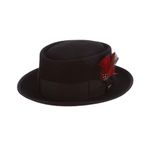 Scala Men's Wool Felt Porkpie Hat, Black, X-Large