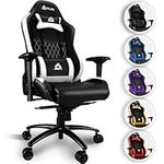 Klim Esports Gaming Chair with Back & Head Support + Ergonomic Computer Chair with Adjustable Armrests + PU Leather + Very Robust Gamer Chair for Adults + New Version Office Chair - White