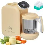 Baby Food Maker | Baby Food Processor with Steaming Basket | Baby Steamer, Blender, and Puree Maker | Milk Warmer Machine | Auto Cooking & Grinding | Touch Screen Control (Yellow)