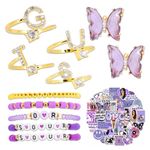 TALALAAZM Olivias Merch Set for Fans Tour Outfit Album Concept Merch G-U-T-S Rings Bracelet Stickers Purple Butterfly Earrings Concert Outfit for Women Girls Gifts