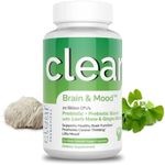 Brain Supplement for Memory, Brain Fog, Focus, Mood & Concentration & Cognitive Function - Lion’s Mane Supercharged with Ginkgo Biloba & Two Probiotic Strains (60 Count - 1 Month Supply)