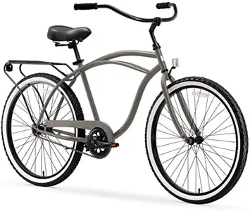 sixthreezero Around The Block Men's Beach Cruiser Bike, Single Speed Hybrid Bicycle with Rear Rack, 26 Inch Wheels, Matte Grey