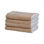 MOSOBAM 700 GSM Hotel Luxury Bamboo-Cotton, Bath Towels 30X58, Light Taupe, Set of 4, Quick Dry, Soft Spa-Like Turkish Bathroom Sets, Oversized Extra Large Body Sheet Towels, Prime Bulk Clearance