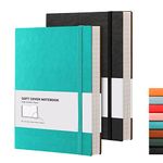 RETTACY B5 College Ruled Notebook 2 Pack - Softcover Composition Notebooks 408 Numbered Pages for Writing, 100gsm Lined Paper, for Women Men Work School, 19 x 25 cm - Black Cyan