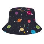 JopaJre Outer Space Trendy Chic Universe Planets Stars Bucket Hat for Women Men Sun Cap Fisherman Hat Packable Beach Caps Travel Outdoor