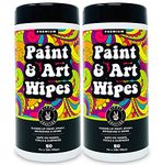 Paint & Art Wipes Paint Remover Wipes Cleaner Epoxy Glue Stains Latex, Acrylic Hand Cleaner and Plastic, Metal or Wood Surfaces, Floors, Brushes, Flat Paint Heavy Duty Cleaning (100 Pcs)