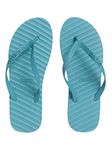 CHUPPS Women/Girls Banana Leaf Natural Rubber Flip Flops Slippers, Monochrome, Comfortable & Ultra-Light, Waterproof, Odour-Free, Non-Slip Thong with Gently Massaging Footbed-(Harbor Blue,3UK)