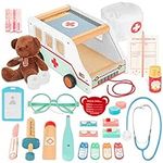 Wooden Doctor Kit for Kids, 37pcs P