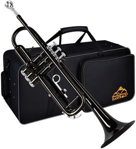 EASTROCK Standard Trompeten Set Standard-Bb-Messing Trompete Mit Hartschale, Handschuhen,7C Trompete Mundstück, Trompeten für Anfänger und Schüler (Schwarz)