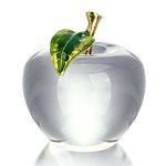 H&D Hyaline&Dora Crystal Apple Paperweight Ornament,Glass Fruit Collectible Figurine with Gift Box