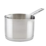 KitchenAid - 3-Ply Base Brushed Stainless Steel Saucepan with Pour Spouts (1.4L/1.5qt)