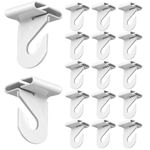 34 Pcs Ceiling Hooks, Durable Heavy Duty Aluminum Alloy Ceiling Hangers White Drop Suspended Ceiling Tile Hook Ceiling Clips for Hanging Plants & Decorations at Home Classroom Grid Office