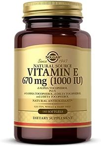 Solgar Vitamin E 670 mg 1000 IU Mixed Softgels Natural Antioxidant Skin Immune System Support NaturallySourced Vitamin E Gluten Free Dairy Free Servings, 180 Count