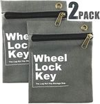 Wheel Lock Key Storage Bag - Easily and Safely Keep Your (Wheel Locks, Locking Wheel Lug Nuts, Wheel Lug Nut Key, Spare Wheel Lug Nuts, Wheel Lock Key) in One Place (2 Pack)