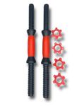 Artino PVC Coated 14-Inch Dumbbell Rods with Plastic Nuts For Weight Lifting workout Bar Red (Pack of 2 Pcs)