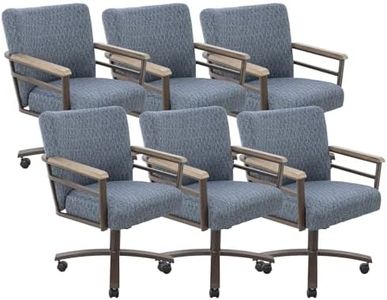 Chromcraft Set of 6 Chairs Comfortable Kitchen Chairs with Wheels for Home (Bhavani Midnight)