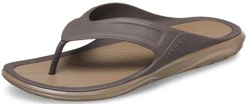 Crocs Men's Swiftwater Wave Flip Flops | Sandals for Men, Espresso/Walnut, 10