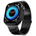 Fire-Boltt Dapper’s 54.61 mm (2.15 inch) IPS Big Screen, GPS Tracking, Compass, Wireless Charging, Bluetooth Calling, 105 Sports Modes, Video Watchfaces (Black Chain)