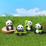 SATYAM KRAFT 1 Set Panda Miniature Set for Unique Gift,Home Decor,Deepawali,Bedroom,Newyear,Living Room, Office, Restaurant,Diwali,Table Top Decoration and Kids Toy (Multicolor)