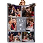 Custom Blankets with Photos, Personalized Photo Blanket, Personalized Picture Blankets for Christmas Couples Gifts, Customized Anniversary Blanket with Photos for Lovers, Newlywed Gifts for Couples