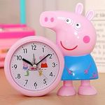 KOPILA Cute Peppa Pig Cartoon Theme Alarm Clock for Kids, Table Clock with Alarm, Cute Alarm Clock, Small Alarm Clock for Kids (Peppa Alram Clock)