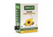 CHEFS & CO Organic COLD PRESSED Sunflower Oil | Unrefined | Premium Quality | Plant-Based Oil (3 L (Pack of 1))