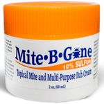 Mite-B-Gone 10% Sulfur Cream Itch Relief from Mites, Insect Bites, Acne, and Fungus (2oz) Fast and Effective at Removing Human Mites with an All-Natural Blend of Anti-Inflammatory Ingredients