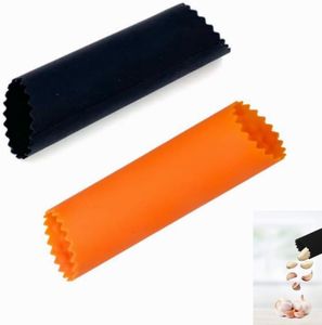 Jindizi Garlic Peeler, 2 pcs Silicone Tube Roller, Skin Remover Roller Keeper, Safe Silicon Utensil, Kitchen Peeling Tools, Convenient Ultimate Peelers Orange and Black