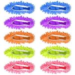 TUPARKA 10 Pcs/5-Pairs Mop Slippers Mop Shoe Microfibre Slippers for Cleaning Multi-Function Floor Cleaning Shoe Covers