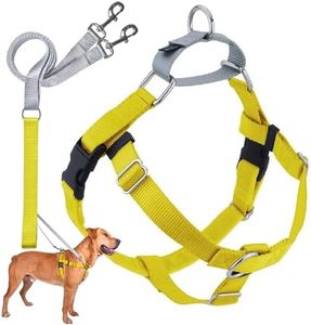 2 Hounds Design Freedom No Pull Dog Harness | Comfortable Control for Easy Walking |Adjustable Dog Harness and Leash Set | Small, Medium & Large Dogs | Made in USA | Solid Colors | 1" XXL Yellow