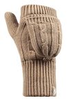 HEAT HOLDERS - Womens Thermal Converter Fingerless Cable Knit 2.3 tog Gloves (Beige)