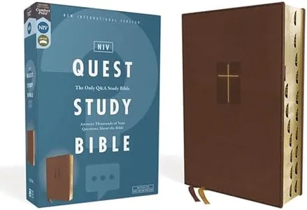 NIV, Quest Study Bible, Leathersoft, Brown, Thumb Indexed, Comfort Print: The Only Q and A Study Bible