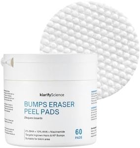 Ingrown Hair Pads for Face and Body - 12% AHA BHA Exfoliating Body Wipes with Glycolic Acid, Lactic Acid, & Salicylic Acid - Smooths Body Acne, Strawberry Legs & Ingrown Hair - Fragrance-Free - 60ct